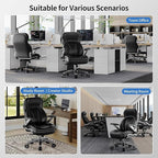 Big and Tall Office Chair, 600lbs Heavy Duty Desk Chair with 5D Arms, Adjustable Lumbar Support & Height, Tilt Function, PU Leather High Back Ergonomic Executive Computer Chair with 3'' Silent Casters