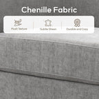 Chenille Swivel Accent Chairs Set of 2, No Assembly Upholstered Armchair, 360°Rotating Barrel Chairs for Living Room, Bedroom, Apartment & Reading Nook (2, Light Grey)