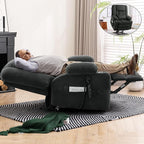 ABCASA Oversized Dual Motor Lay Flat Power Lift Recliner Chair, Massage Recliner Chairs with Heat, Lumbar Pillow, USB & Type-C Ports, Oversized Recliner for Big & Elderly People for Living Room - Grey