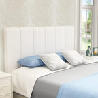 Yongchuang Upholstered Headboard Queen White Faux Leather Headboard for Queen/Full Size Bed Adjustable Height Foldable Heaboard