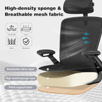 Ergonomic Office Chair, High Back Mesh Desk Chair with Lumbar Support, Flip-up Armrests, Adjustable Headrest, Computer Gaming Chairs for Long Hours, Black