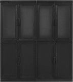 Crosley Furniture Essen 2-Piece Glass Door China Hutch Kitchen Pantry Storage Cabinet Set, Dining Room, Black