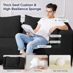 KINGYES 107'' Modular Sectional Sofa, L Shaped Cloud Couch for Living Room, Modern Boneless Sofa with Chaise for Bedroom, Black