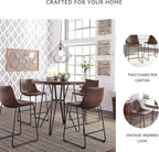 Signature Design by Ashley Centiar 24" Counter Height Modern Bucket Barstool 2 Count, Brown