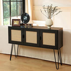 Netstar Entryway Table, Sofa Table, Console Tables for Entryway, Behind Couch Sofa Narrow Long, Foyer Tables w/Storage Drawers for Entry Way Hallway Living Room, Wood Boho Farmhouse, Black