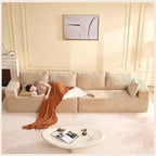 138" Modular Sofa Memory Foam Sectional Couches for Living Room, Sleeper Sofa Bed, Corduroy, Camel