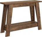 Tribesigns 41.3-Inch Farmhouse Entryway Table, 2-Tier Narrow Console Table Behind The Couch, Entryway Furniture with Storage for Small Spaces, Living Room, Hallway, Foyer, Rustic Brown