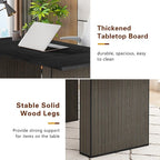 LEVNARY 78 Inch Long Executive Desk, Large Office Desk with Wood Strip Base, Modern Farmhouse Computer Desk Business Furniture for Home Office (Black)