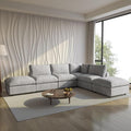 Cloud Sectional Couches for Living Room,134" Convertible L Shaped Couch with Ottoman, 6 Seater Modular Sectional Sofa,Deep Seater Furniture Sets