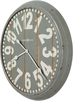 Howard Miller Quade Oversized Wall Clock, Gray Finish Wood Design Off-White Arabic Numerals Quartz Movement, Analog Dial Alarm Clock Wall Mount Best for Home Decor, Office and Kitchen
