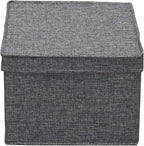 Household Essentials Large Fabric Storage Bins with Lids, Graphite, Set of 2