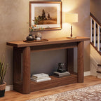 Tribesigns 63-Inch Farmhouse Console Table, Narrow Long Sofa Table Behind The Couch, 2-Tier Storage Entryway Furniture for Hallway, Entrance, Living Room, Rustic Brown