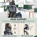 FelixKing Office Desk Chairs, Ergonomic PC Desk Chair with Wheels, Adjustable Lumbar Support and Height, Swivel Computer Chair with Flip-up Armrests, Ergo Mesh Backrest for Working (Dark Gray)