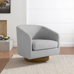 Lumibee Swivel Accent Chair, Chenille Fabric Swivel Barrel Chair for Living Room, Modern Comfy Upholstered Round Armchair Single Sofa Chair for Bedroom, Club-Cool Gray