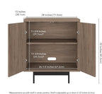 Henn&Hart 28" Fluted Wooden Accent Cabinet, Modern Ribbed Sideboard Buffet Cabinet with 2 Doors and an Adjustable Shelf for Living Room, Dining Room, Bedroom or Entryway, Antiqued Gray Oak