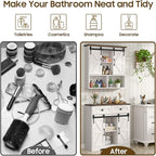 Farmhouse Storage Cabinet, Bathroom Cabinet with 2 Sliding Barn Doors, Floor Storage Cabinets with Adjustable Shelves and 2 Drawers for Kitchen, Living Room, Dining Room, White