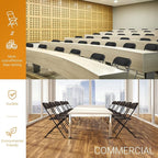 VINGLI 5 Pack Black Plastic Folding Chair, Indoor Outdoor Portable Stackable Commercial Seat with Steel Frame 350lb. Capacity for Events Office Wedding Party Picnic Kitchen Dining