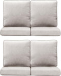 Patio Chair Cushions 4 Packs - Outside High Back Thick Water-Resistant Cushion 22x24 with Zipper Cover for Outdoor Glider Rocking Chairs Loveseat Couch – Beige/Regular