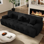114'' Oversized Sectional Couches for Living Room Boneless Modular Sectional Sofa Plush Cloud Modular Couch Modern Sectionals with Deep Seat, No Assembly Required, 3 Seater, Black