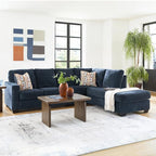 Signature Design by Ashley Aviemore Casual L-Shaped 2-Piece Sectional with Chaise for Living Room, Blue