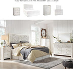 Signature Design by Ashley Paxberry Boho 6 Drawer Dresser, Smooth-gliding Faux Laminate Lined Drawers, Wood, 61.26" W x 15.83" D x 40" H, Whitewash