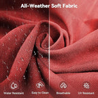 Luxury 6" Outdoor Cushions for Patio Furniture, 24x24x6" Thick Seat Cushion Set of 7, Fade Resistant Couch Chair Replacement Cushions High Density Deep Wicker Chair Cushion w/ Removable Cover, Red