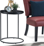 SIMPLIHOME Monet Industrial 18 inch Wide Metal Accent Side Table in Black, Fully Assembled for the Living Room and Bedroom
