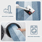 Kitinjoy Indoor Outdoor Door Mat, 32x20 Non-Slip Absorbent Dirt Trapper, Low-Profile Washable Inside Entrance Front Floor Mat, Sturdy Soft Entry Doormats for Entryway, Light Blue