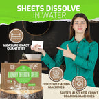 Laundry Detergent Sheets - Fresh Scent - Zero Waste, Plastic Free Natural Soap - Travel Size Essentials for Washing Clothes, 100 Loads