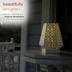 Alpine Corporation LGB104M-WT 10" Tall Tabletop Lamp with Chain Style Filament LED Lights
