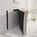 Nestl Upholstered Queen Headboard - Easy Assemble Channel Stitched Headboard Queen Size - Wall Mounted Headboards with 3D Soundproof Wall Panels Peel & Stick Floating Headboards, Silver