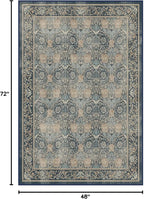 RUGGABLE x Morris & Co Machine Washable Area Rug – Honeysuckle & Tulip Blue 4x6, Stain-Resistant, Non-Slip – Medium Rugs for Living Room, Bedroom, Hallway, Entryway & Office–with Cushioned Pad