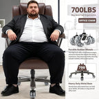 Big and Tall Office Chair 700lbs- Large High Back Executive Computer Desk Chair with 3D Flip-Up Arms, Adjustable Lumbar Support, Extra Wide Plus Size Seat, Heavy Duty Metal Base & Quiet Rubber Wheels
