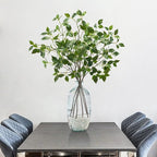 Eucalyptus Stems 32" Fake Plants Greenery for Vase Artificial Plants Indoor Bay Leaves Bathroom Decor Fake Leaves Greenery Stems Dining Room Decor Nordic (6PCS)