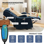 HUSFU Oversized Power Lift Recliner Chairs for Elderly with Massage and Heat, Wide Recliners Chair,Upgraded Chenille Lift Chairs w/Cup Holders, USB & Type-C Ports,Blue,1PC