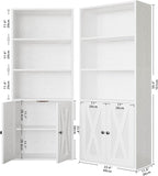 IRONCK Industrial Bookshelves and Bookcases with Doors 11.8 in Depth Set of 2 Floor Standing 5 Shelf Display Storage Shelves Bookcase Home Decor Furniture for Home, Office, Living Room, Bedroom
