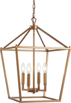 JONATHAN Y JYL7437B Pagoda Lantern Dimmable Adjustable Metal LED Pendant Classic Traditional Farmhouse Dining Room Living Room Kitchen Foyer Bedroom Hallway, 16 in, Antique Gold