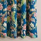 Lush Decor Dolores Light Filtering Window Panels, Pair, 52" W x 63" L, Navy & Multi - Toile Curtains - Floral Bird Print - Grandmillennial & French Country Curtains - Cottage & Maximalist Home Decor