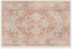 RUGGABLE Washable Area Rug – Kamran Rose Pink 2x3, Stain-Resistant, Non-Slip – Small Machine Washable Rugs for Living Room, Bedroom, Hallway, Entryway & Bathroom–with Cushioned Pad