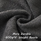 FUTEI Pack of 2 Dark Grey Decorative Throw Pillow Covers 26x26 Inch Soft Cozy Solid Boucle Textured Euro Pillow Shams,Modern Home Decor for Couch Bed Living Room