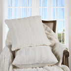 Cheer Collection Faux Fur Throw Pillows - Decorative Pillows for Couch, Bed Throw Pillows, White Accent Pillows for Bedroom or Living Room Aesthetic, Set of 2 Furry Throw Pillows, 18”x18”