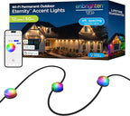 Enbrighten Vibe Eternity Accent Permanent Outdoor Lights for House, 50ft, 12 RGBWIC LEDs, Wide Spacing, 94lm, Tunable White, Everyday Eave Lighting, Smart App, Works with Alexa, Google Home, 85710