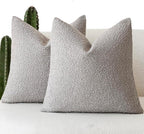 Foindtower Set of 2, Decorative Textured Boucle Throw Pillow Covers Accent Solid Pillow Cases Soft Cozy Couch Cushion Case for Chair Sofa Bedroom Living Room Home Decor 24 x 24 Inch Neutral Grey