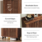 Tribesigns 6-Tier Farmhouse Shoe Cabinet with Shutter Doors, Wooden Shoe Organizer Rack with Adjustable Shelves, Modern Large Hidden Storage Furniture for Entryway, Hallway (Brown&Black)