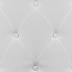 EMMA + OLIVER Tufted Upholstered Queen Size Headboard in White Fabric