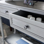 SAFAVIEH Home Collection Tate Distressed Grey 2-Drawer Bottom Shelf Console Table CNS5720C