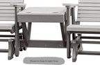 DutchCrafters Modern Horizontal Slat High Back Poly Double Glider Chairs with Center Table Outdoor Patio Furniture (Black & Light Gray)