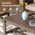 6 Piece Patio Furniture Set with 3-Seat Sofa, 2 Porch Armchairs, 2 Ottoman and 1 Coffee Table Wicker Outdoor Conversation Set for Garden, Terrace, Porch, Balconies, Lawns