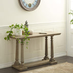 Benzara Deco 79 Wood Console Table with Distressed Accents, 52" x 18" x 30", Light Brown