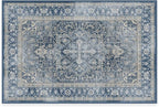 RUGGABLE Washable Area Rug – Kamran Admiral Blue 2x3, Stain-Resistant, Non-Slip – Small Machine Washable Rugs for Living Room, Bedroom, Hallway, Entryway & Bathroom–with Cushioned Pad